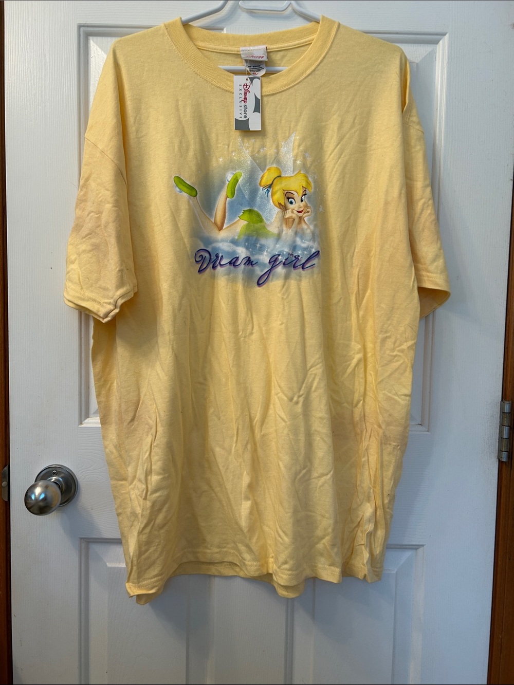 Disney Yellow Tinkebell 'Dream Girl' Graphic Short Sleeve Tee